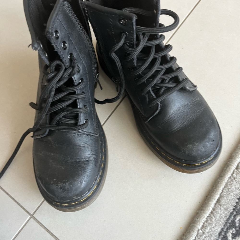 Dr. Martens Black Kids Lace-Up Boots